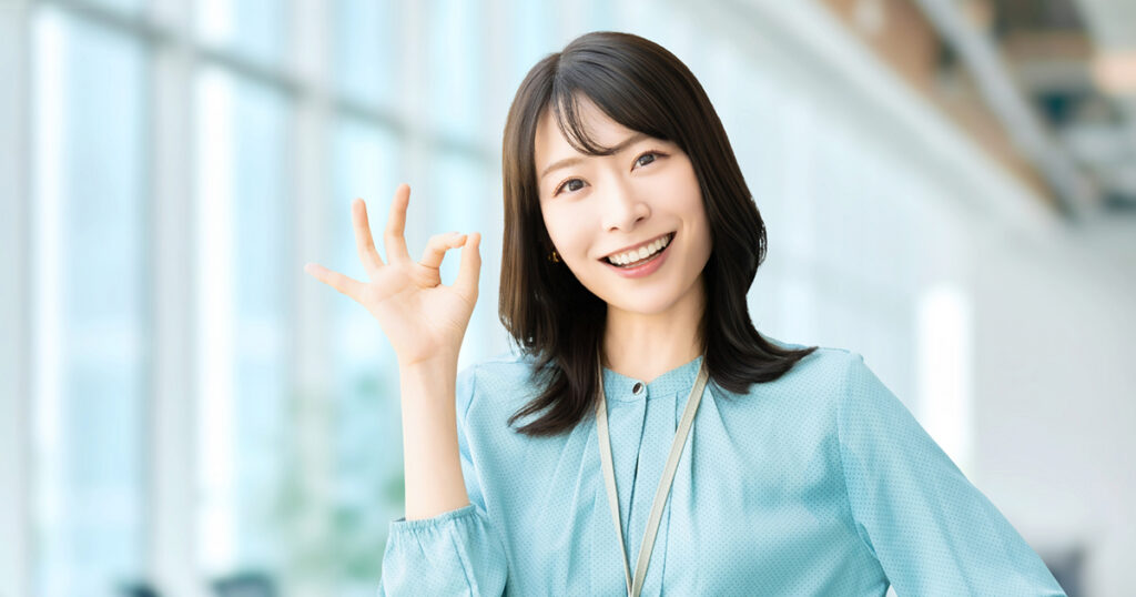 ブランクがあって再就職が不安だったけど、不安が解消した女性のイメージ