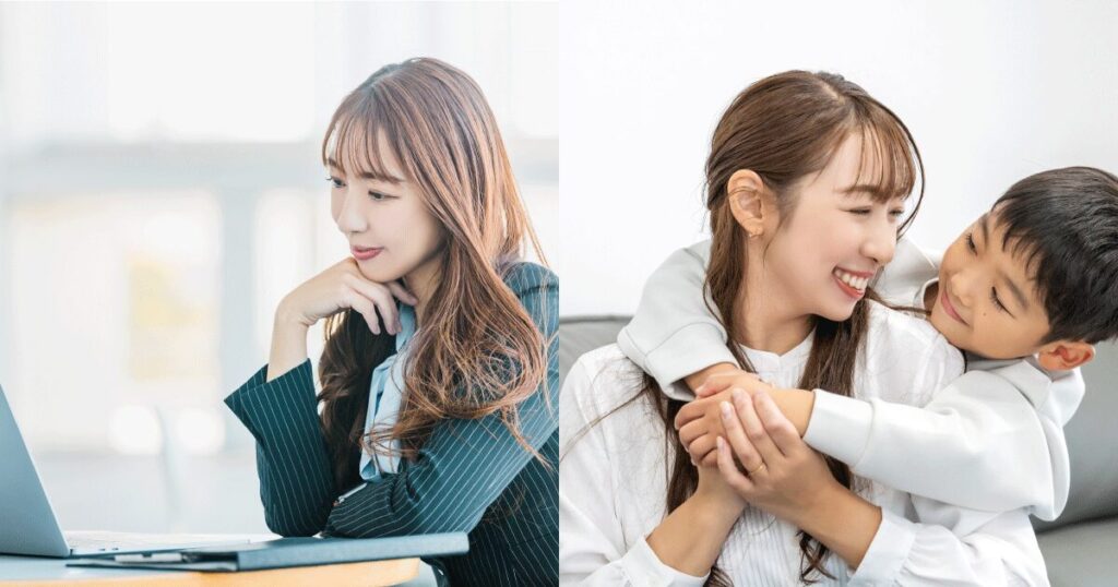 派遣社員として柔軟な働き方を手に入れ、家庭と仕事を両立している女性のイメージ