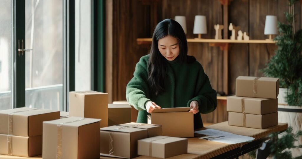軽作業に集中して取り組む女性スタッフのイメージ