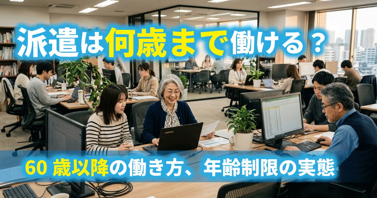 派遣社員は何歳まで働けるのか、年齢制限や60歳以降の働き方を解説する記事のアイキャッチ画像