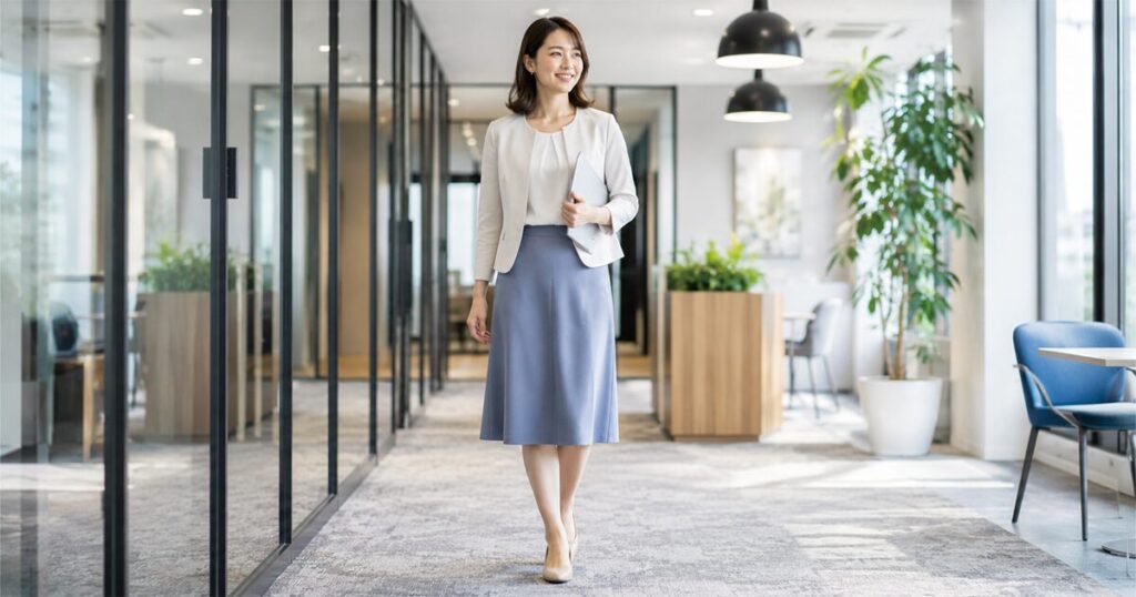 オフィスカジュアルで働く女性の服装例