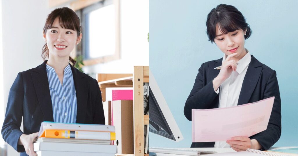 異なる職場で働く派遣社員の女性