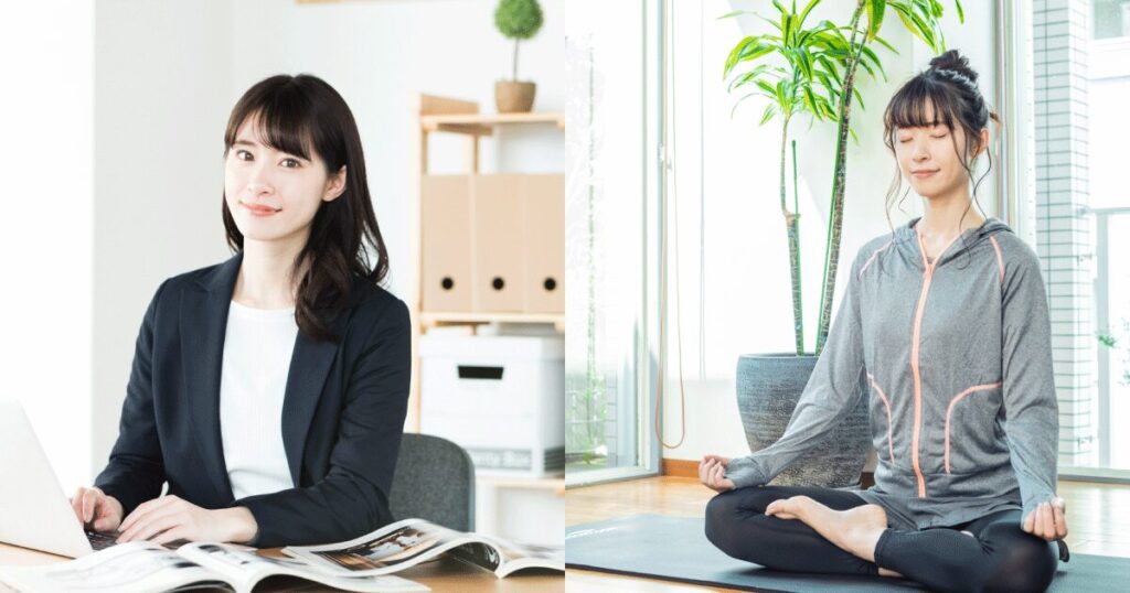 事とプライベートをしっかりと切り替えて心身ともにリフレッシュしている女性